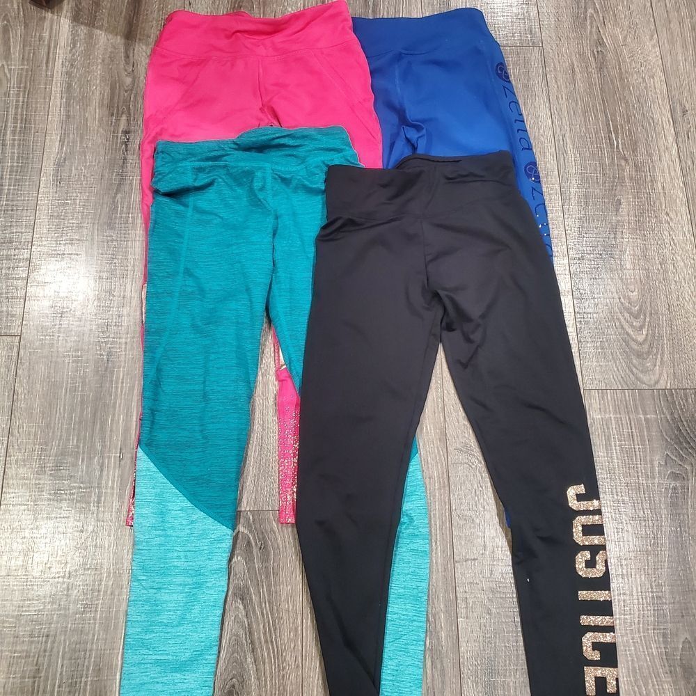 Girls Leggings Size 10-12 Kids Colorful Leggings Set 4 Pieces